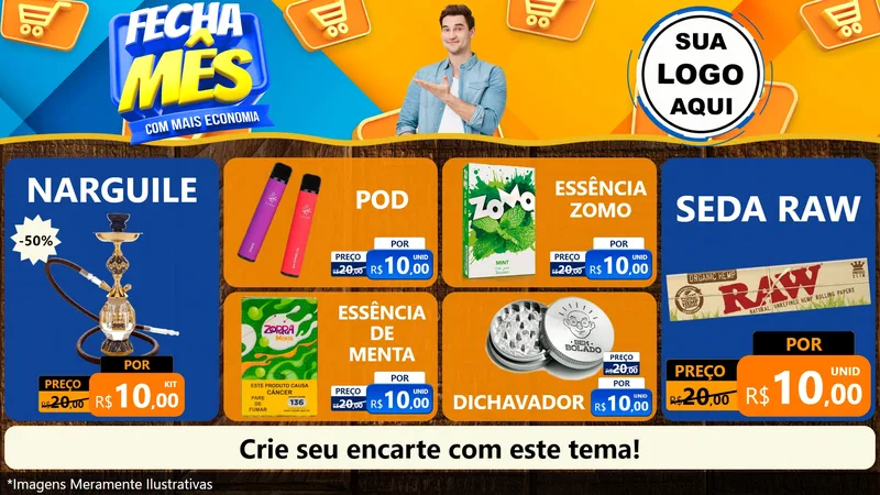 Modelo de TV para TV Horizontal com o tema Fecha Mês Com Mais Economia para Tabacaria