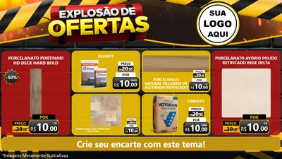 Modelo de TV para TV Horizontal com o tema Explosão de Ofertas para Pisos e revestimentos
