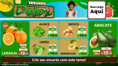 Modelo de TV para TV Horizontal com o tema Segunda Detox para Hortifrúti