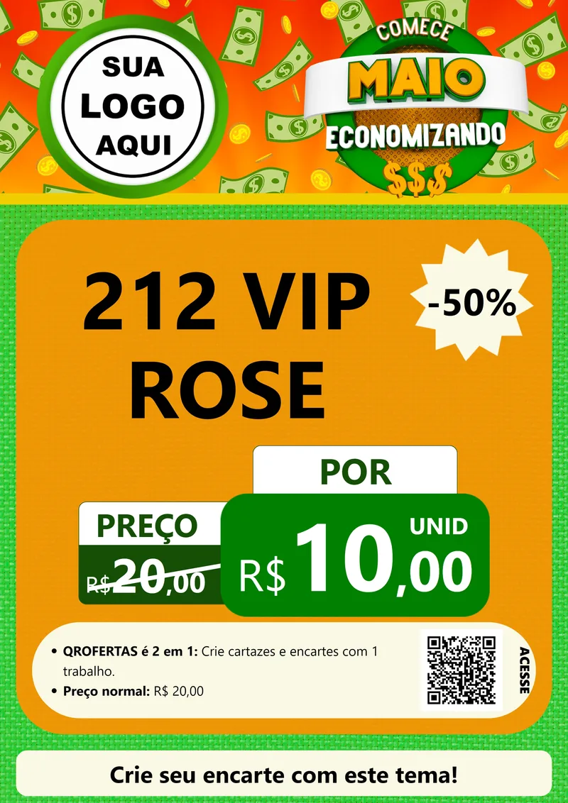 Modelo de Cartaz para Cartaz A4 Vertical com o tema Comece Maio Economizando para Perfumes