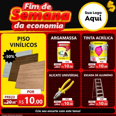 Modelo de Rede Social para Feed Facebook com o tema Fim de Semana da Economia para Material para Construção