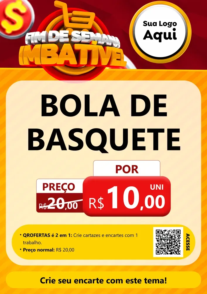 Modelo de Cartaz para Cartaz A4 Vertical com o tema Fim de Semana Imbatível para Artigos Esportivos