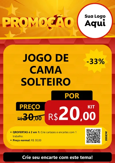 Modelo de Cartaz para Cartaz A4 Vertical com o tema Promoção para Cama, Mesa e Banho