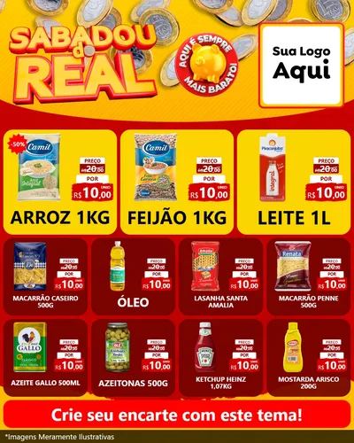 Modelo de Rede Social para Feed Instagram com o tema Sabadou do Real para Supermercado