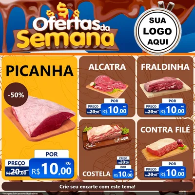 Modelo de Rede Social para Feed Facebook com o tema Ofertas da Semana - Páscoa para Açougue