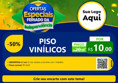 Modelo de Cartaz para Cartaz A4 Horizontal com o tema Ofertas Especiais Feriado da Independência para Material para Construção
