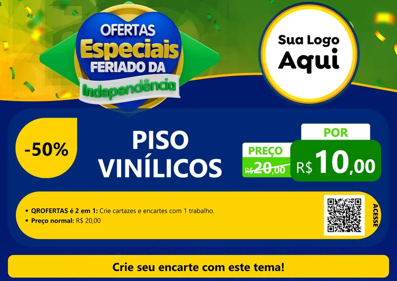 Modelo de Cartaz para Cartaz A4 Horizontal com o tema Ofertas Especiais Feriado da Independência para Material para Construção