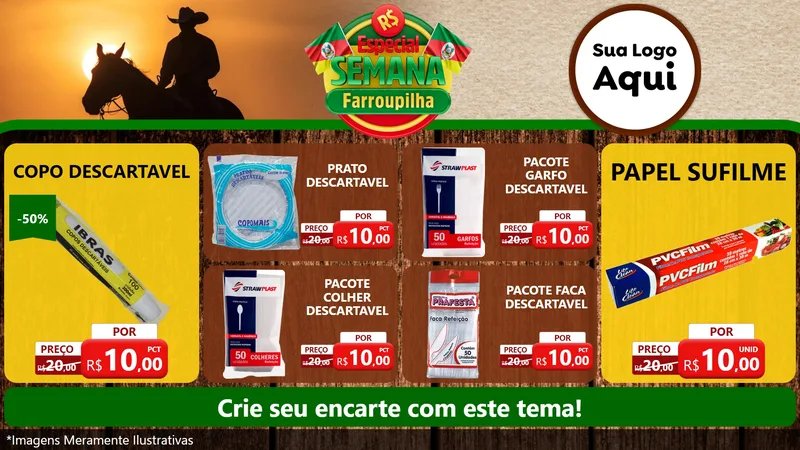 Modelo de TV para TV Horizontal com o tema Especial Semana Farroupilha para Embalagens