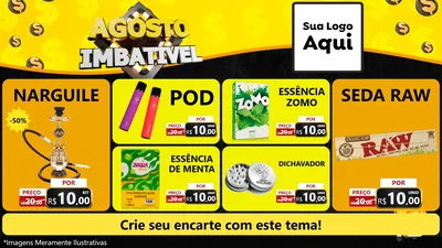 Modelo de TV para TV Horizontal com o tema Agosto Imbatível para Tabacaria