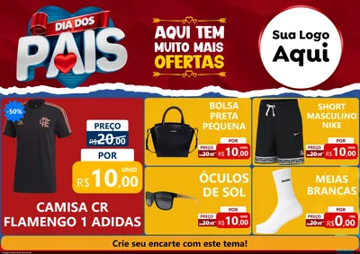 Modelo de Encarte para Encarte A4 Horizontal com o tema Dia dos Pais para Roupas e acessórios