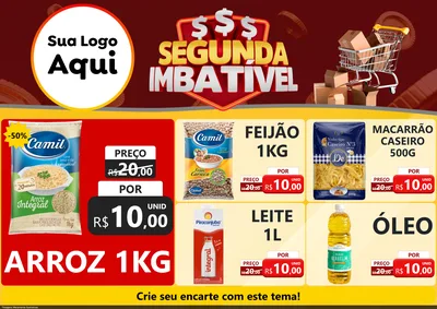 Modelo de Encarte para Encarte A4 Horizontal com o tema Segunda Imbatível para Supermercado