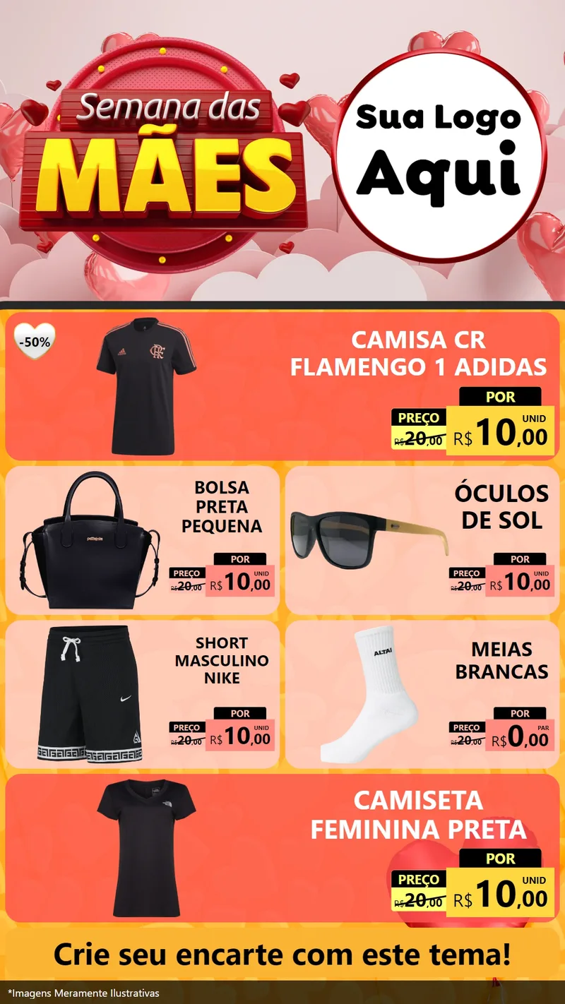 Modelo de TV para TV Vertical com o tema Semana das Mães para Roupas e acessórios