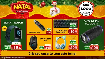 Modelo de TV para TV Horizontal com o tema Natal da Economia para Informática