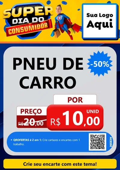 Modelo de Cartaz para Cartaz A4 Vertical com o tema Super Dia do Consumidor para Auto peças