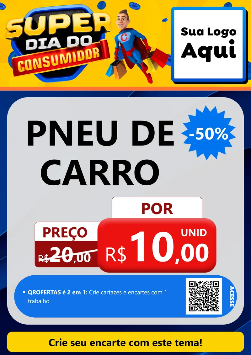 Modelo de Cartaz para Cartaz A4 Vertical com o tema Super Dia do Consumidor para Auto peças