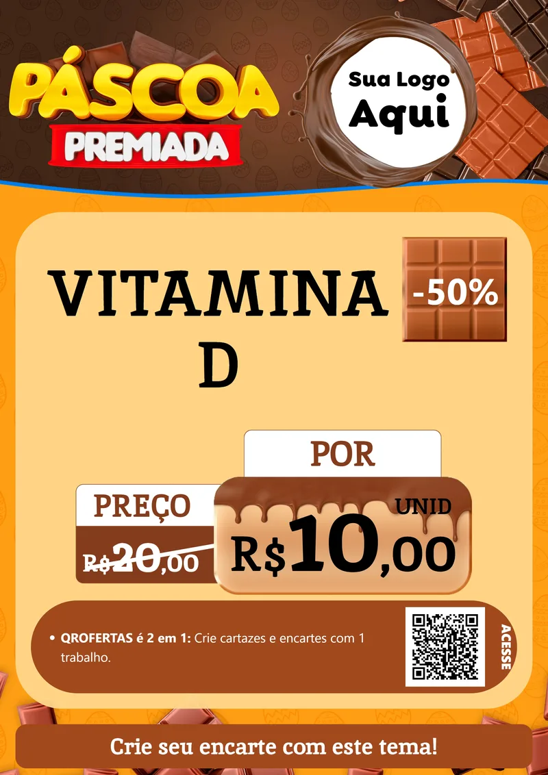 Modelo de Cartaz para Cartaz A4 Vertical com o tema Páscoa Premiada para Farmácia