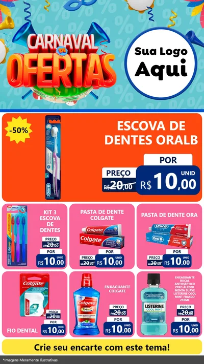 Modelo de Rede Social para Stories com o tema Carnaval de Ofertas para Higiene Pessoal