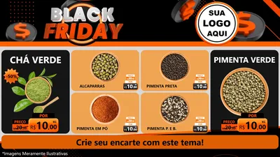Modelo de TV para TV Horizontal com o tema Black Friday para Produtos Naturais