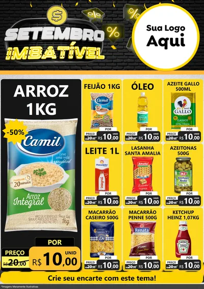 Modelo de Encarte para Encarte A4 Vertical com o tema Setembro Imbatível para Supermercado