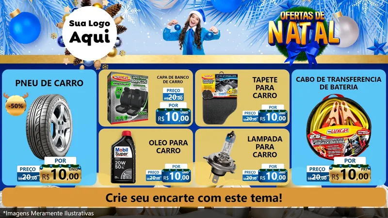 Modelo de TV para TV Horizontal com o tema Ofertas de Natal para Auto peças
