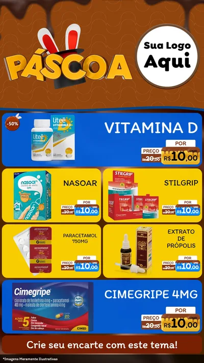 Modelo de TV para TV Vertical com o tema Páscoa para Farmácia