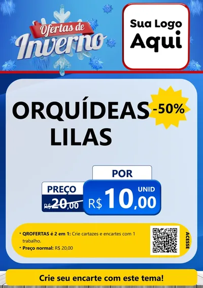 Modelo de Cartaz para Cartaz A4 Vertical com o tema Ofertas de Inverno para Floricultura e jardim