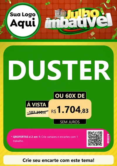 Modelo de Cartaz para Cartaz A4 Vertical com o tema Julho Imbatível para Concessionaria de Carros