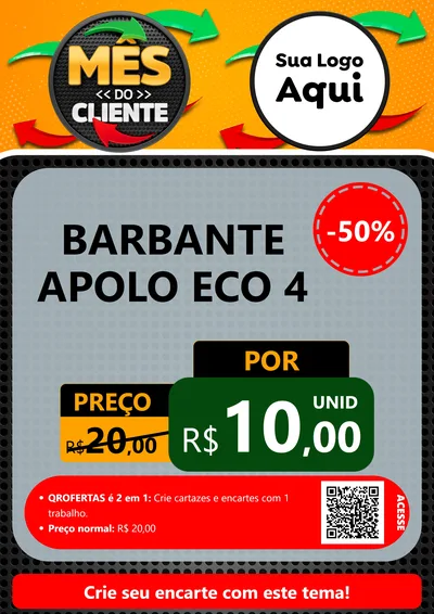 Modelo de Cartaz para Cartaz A4 Vertical com o tema Mês do Cliente para Armarinho e Aviamentos