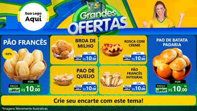 Modelo de TV para TV Horizontal com o tema Grandes Ofertas para Padaria