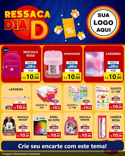 Modelo de Rede Social para Feed Instagram com o tema Ressaca Dia D para Papelaria