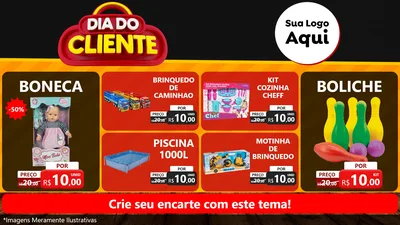 Modelo de TV para TV Horizontal com o tema Dia do Cliente para Brinquedos