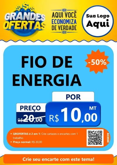 Modelo de Cartaz para Cartaz A4 Vertical com o tema Grandes Ofertas para Materiais Elétricos