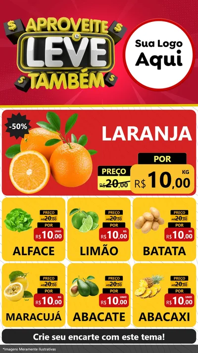 Modelo de Rede Social para Stories com o tema Aproveite e Leve Também para Hortifrúti