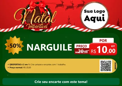 Modelo de Cartaz para Cartaz A4 Horizontal com o tema Natal Imperdível para Tabacaria