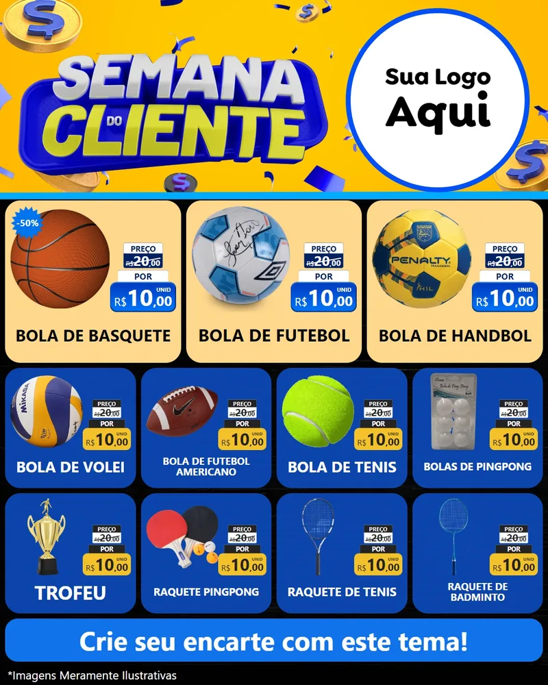 Modelo de Rede Social para Feed Instagram com o tema Semana do Cliente para Artigos Esportivos