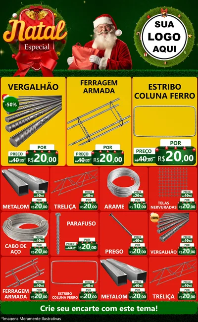 Modelo de Encarte para Encarte Grande com o tema Natal Especial para Ferragens