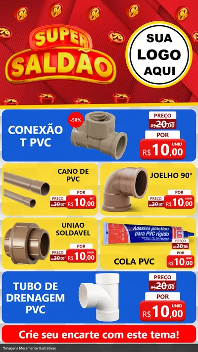 Modelo de TV para TV Vertical com o tema Super Saldão para Tubos e conexões