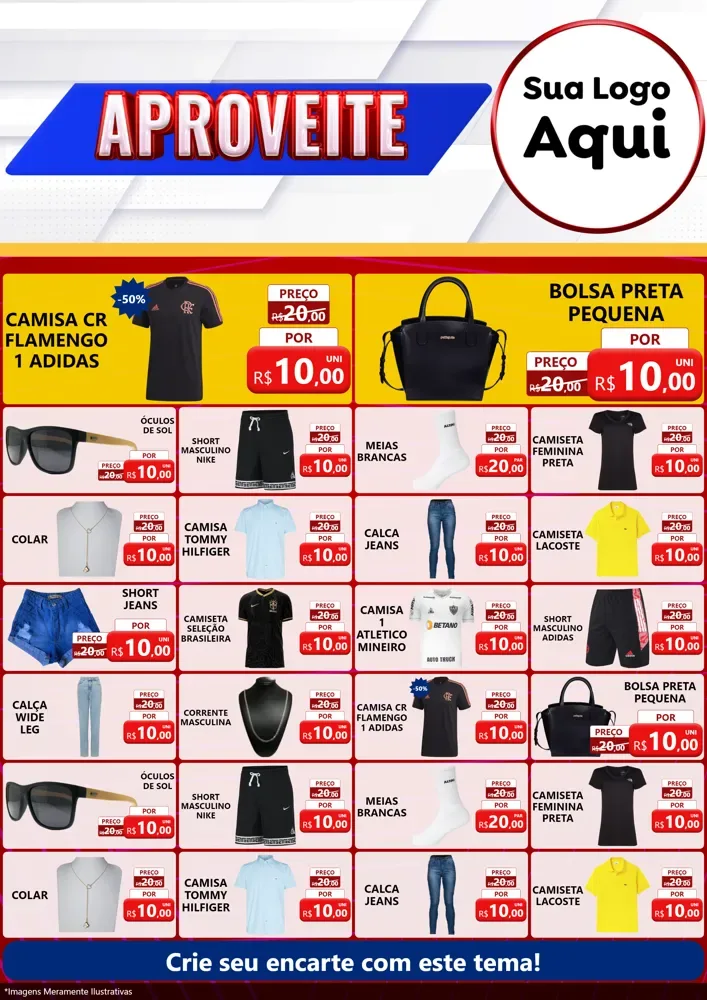 Modelo de Encarte para Encarte A4 Vertical com o tema Aproveite para Roupas e acessórios
