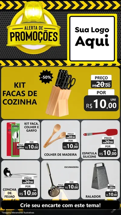 Modelo de Rede Social para Stories com o tema Alerta de Promoções para Utilidades Domésticas