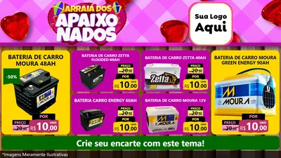 Modelo de TV para TV Horizontal com o tema Arraiá dos Apaixonados para Baterias Elétricas