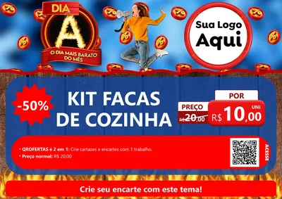 Modelo de Cartaz para Cartaz A4 Horizontal com o tema Dia A - O Dia Mais Barato Do Mês para Utilidades Domésticas