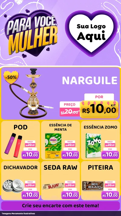 Modelo de Rede Social para Stories com o tema Para Você, Mulher para Tabacaria