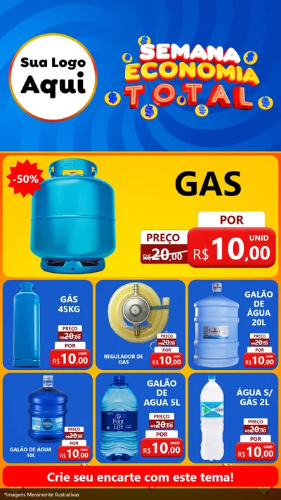 Modelo de Rede Social para Stories com o tema Semana Economia Total para Água e gás
