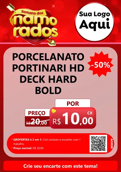 Modelo de Cartaz para Cartaz A4 Vertical com o tema Semana dos namorados para Pisos e revestimentos