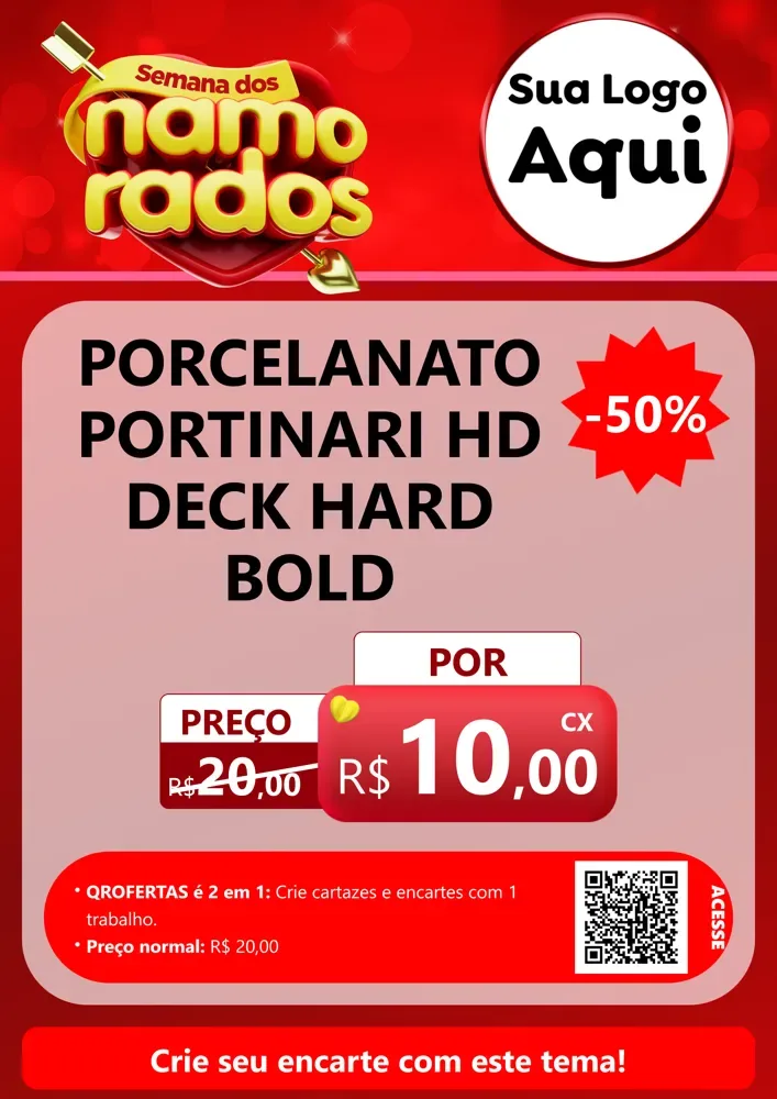 Modelo de Cartaz para Cartaz A4 Vertical com o tema Semana dos namorados para Pisos e revestimentos