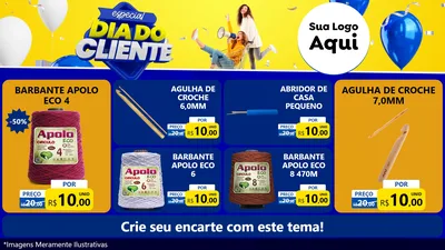 Modelo de TV para TV Horizontal com o tema Especial Dia do Cliente para Armarinho e Aviamentos