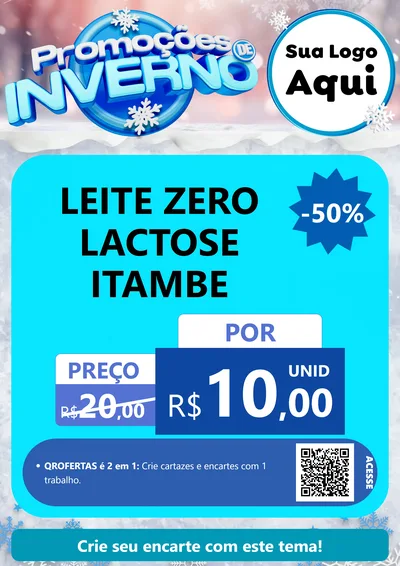 Modelo de Cartaz para Cartaz A4 Vertical com o tema Promoções de Inverno para Frios e Laticínios