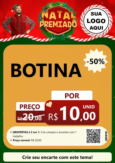 Modelo de Cartaz para Cartaz A4 Vertical com o tema Natal Premiado para Agropecuária