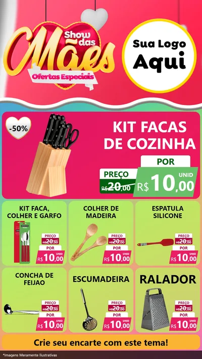 Modelo de Rede Social para Stories com o tema Show das Mães - Ofertas Especiais para Utilidades Domésticas