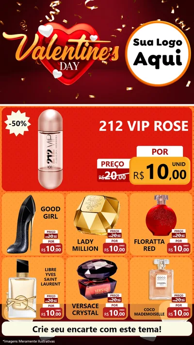 Modelo de Rede Social para Stories com o tema Valentine's Day para Perfumes